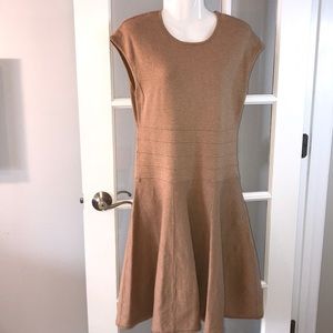 EVA MENDES camel color flare dress size M